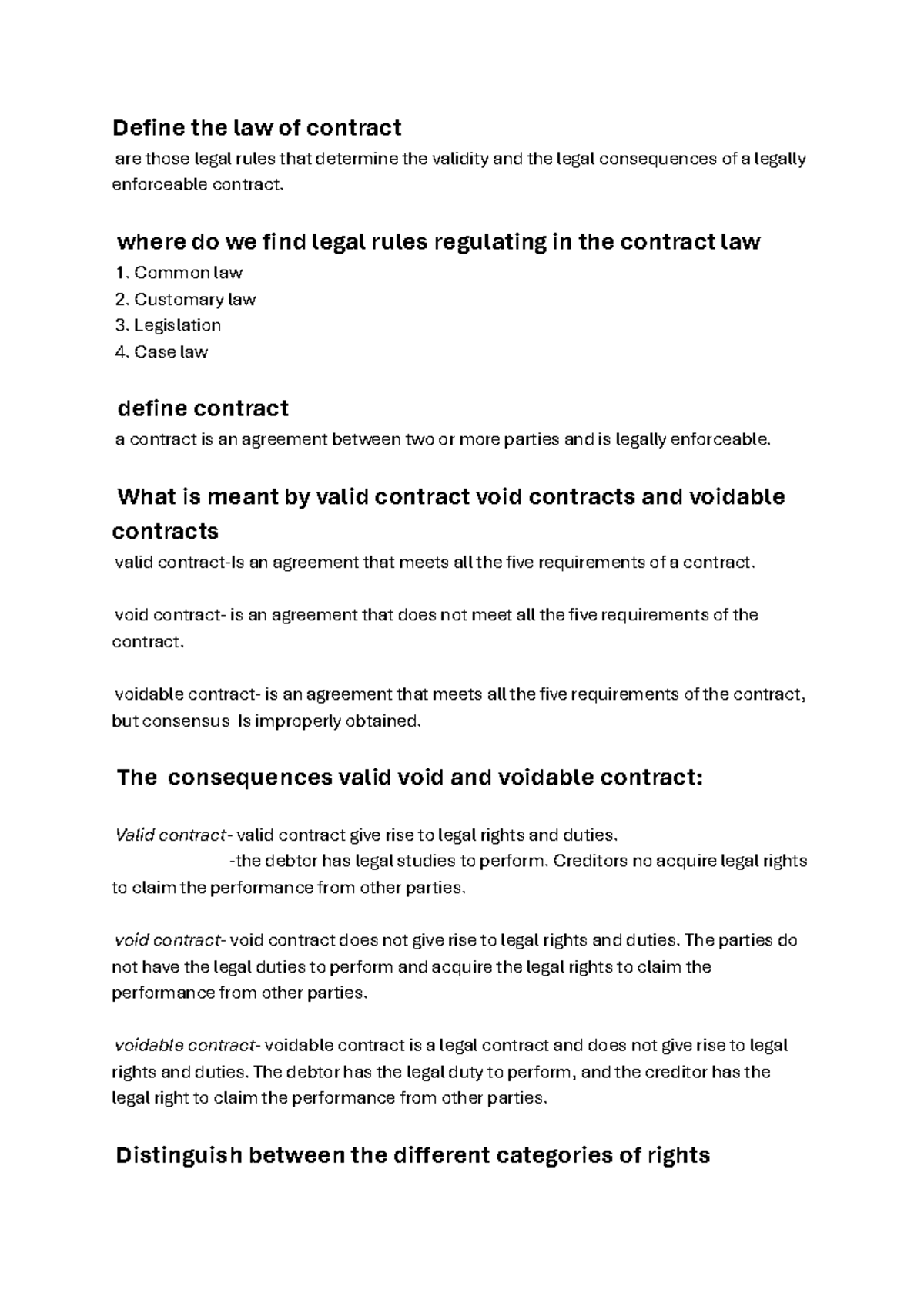 Business Law Revision: Understanding Contract Law Principles - Studocu