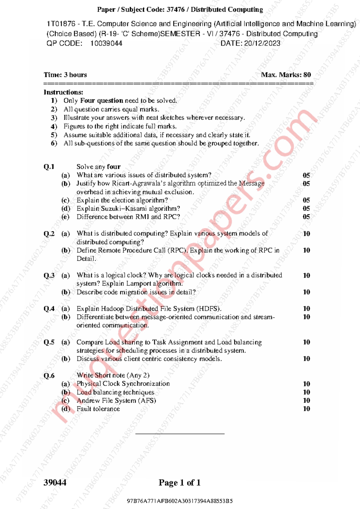 Distributed Computing Revision Notes for Semester VI 37476 C Scheme ...