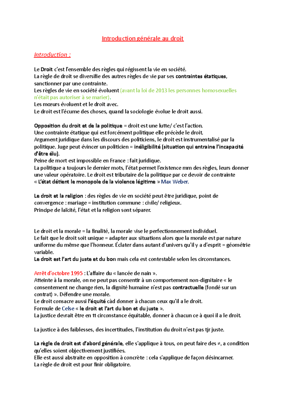 Chap 1 - Cours de L1 de S1 - Introduction générale au droit ...