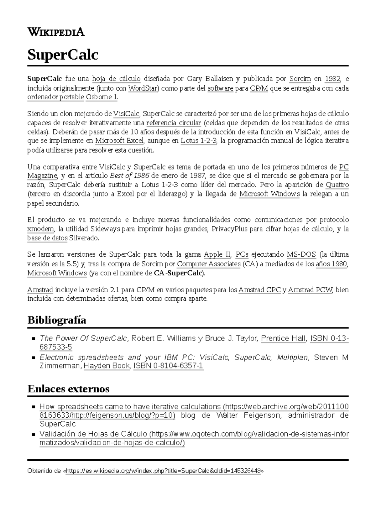 SuperCalc: Historia y Comparativa con VisiCalc y Lotus 1-2-3 - Studocu