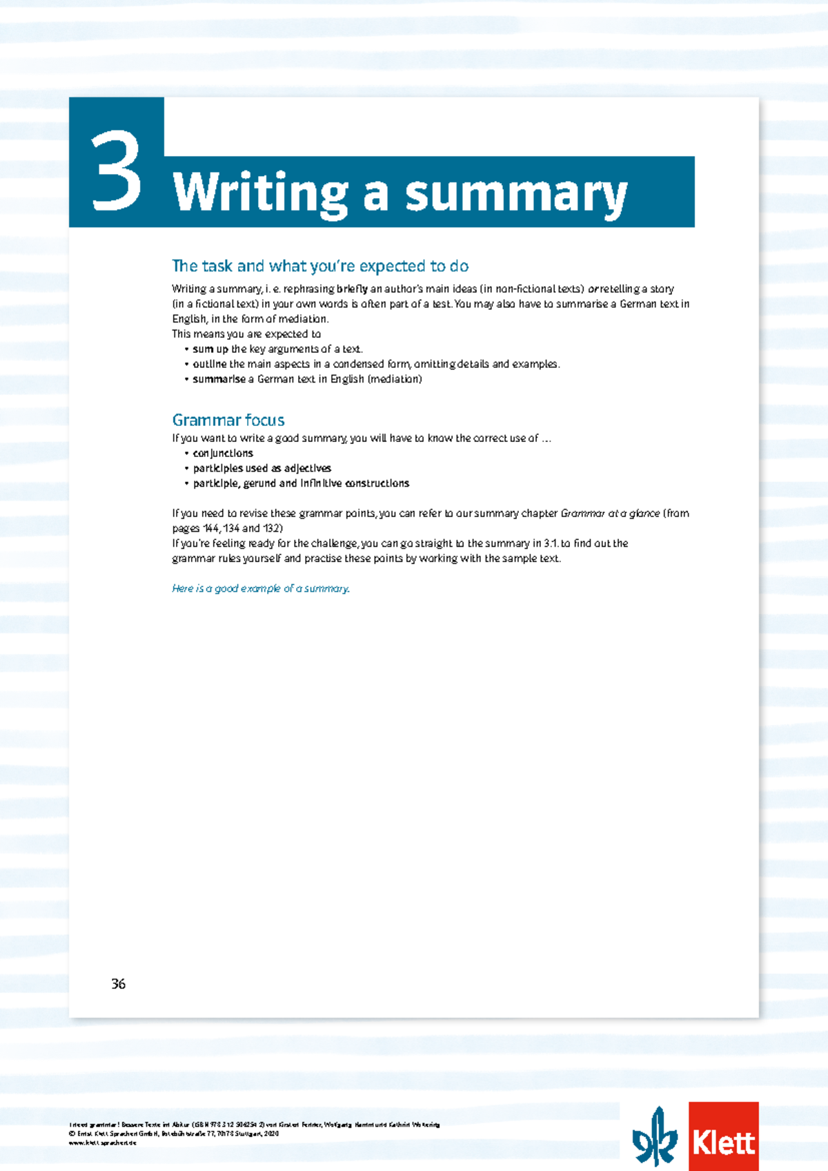 506254 Writing a Summary: Grammar Focus and Practice Exercises - Studocu
