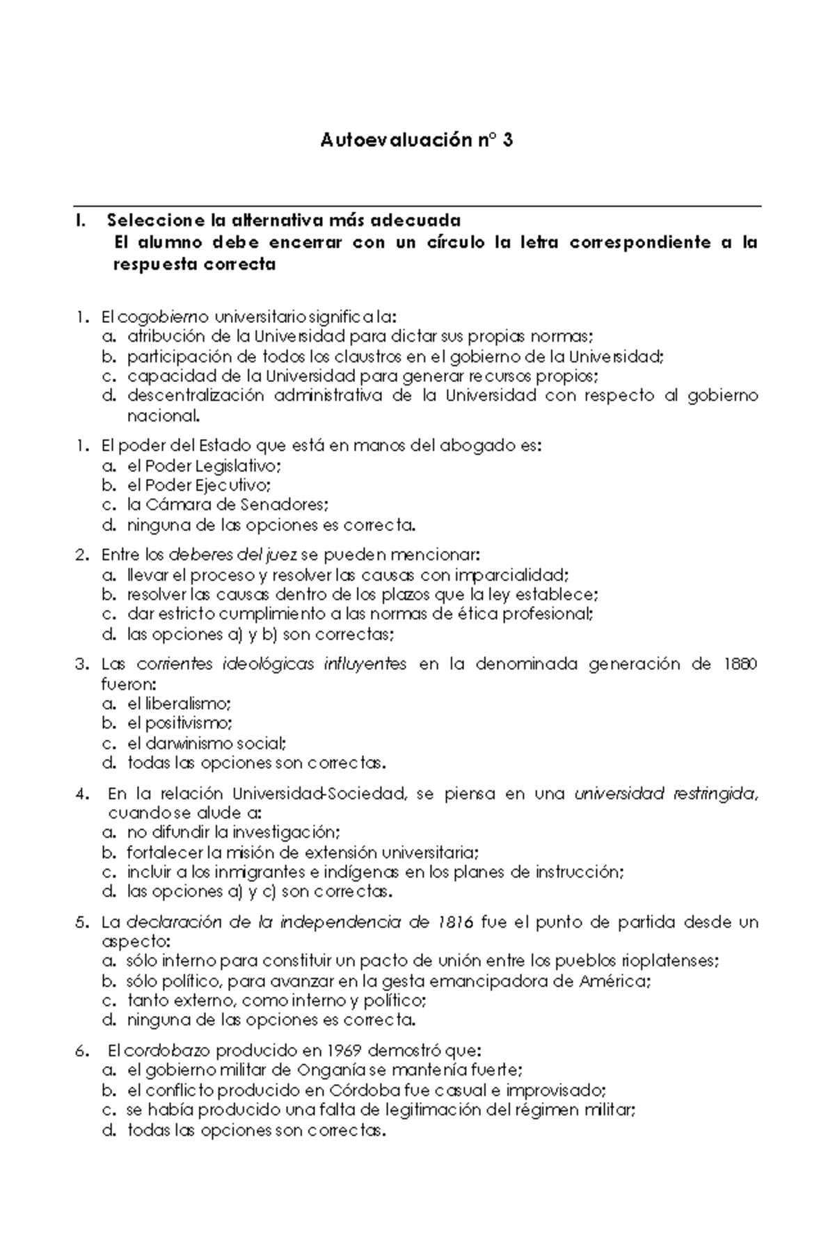 Autoevaluación 3 - Prácticas de Derecho Constitucional - Studocu