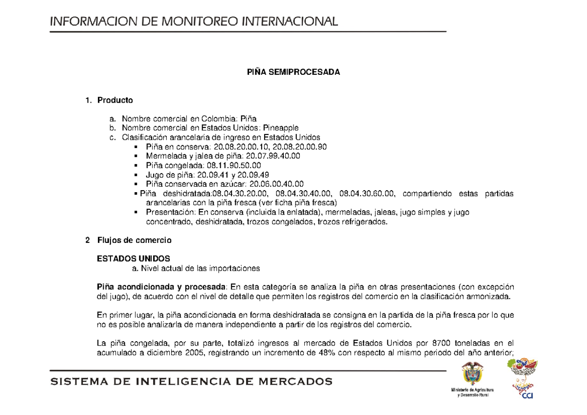 Piña procesada - Apuntes sobre cultivos - PIÑA SEMIPROCESADA 1 ...