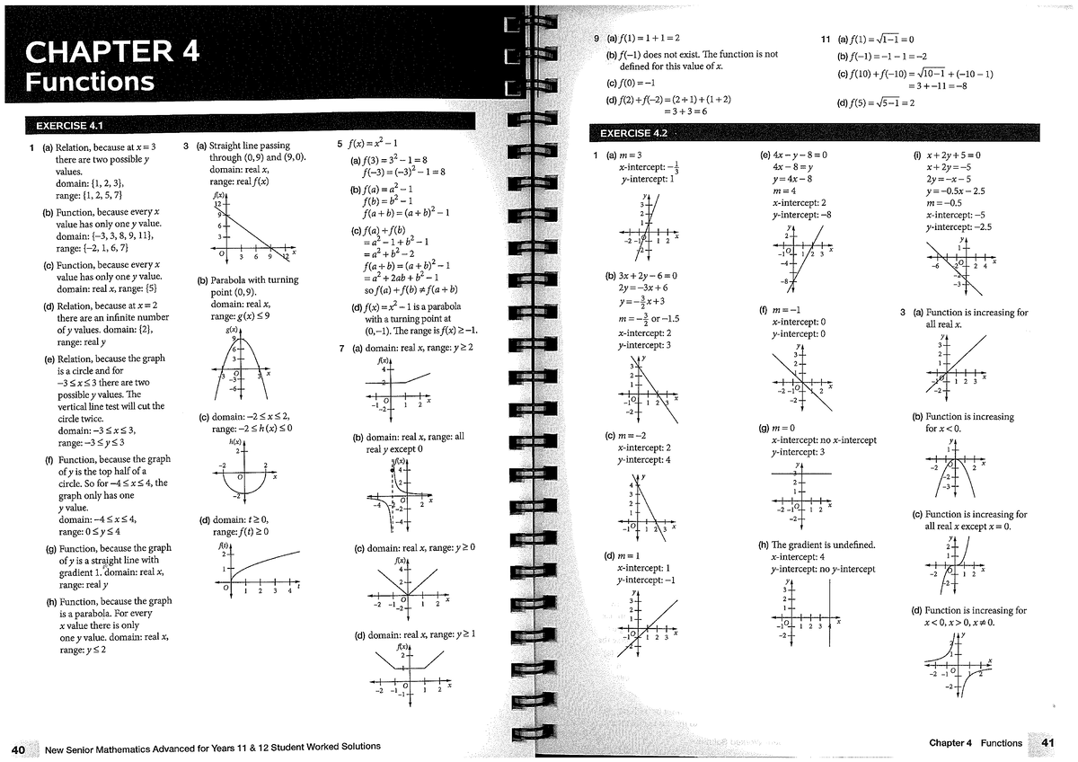 Chapter 4 Functions - Year 9 Math Study Notes - Studocu