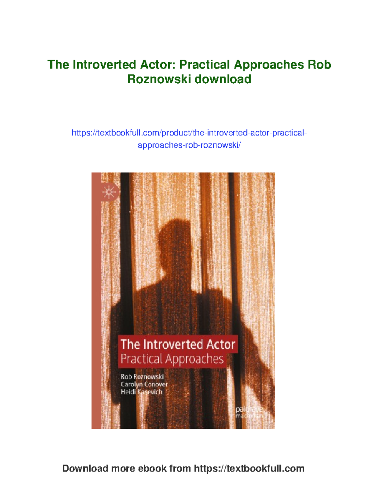 The Introverted Actor: Practical Approaches for Quiet Performers - Studocu