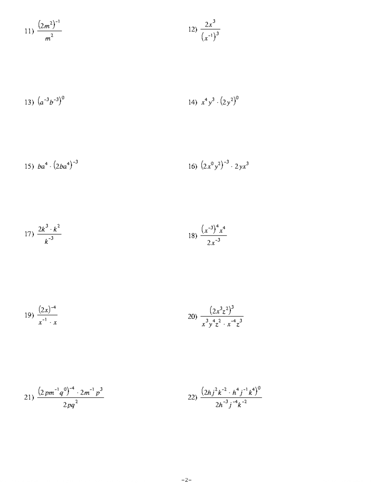 Kuta Software - Infinite Algebra 1: Properties of Exponents Solutions ...