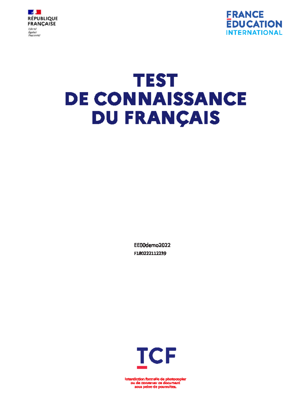 TCF R EE00demo2022: Guide Complet pour le Test de Connaissance du ...