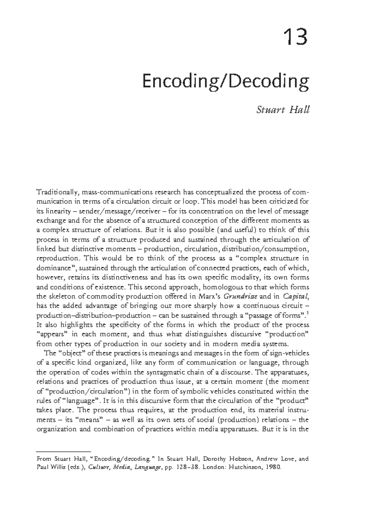 Encoding/Decoding: Analyzing Stuart Hall's Media Theory in Culture ...