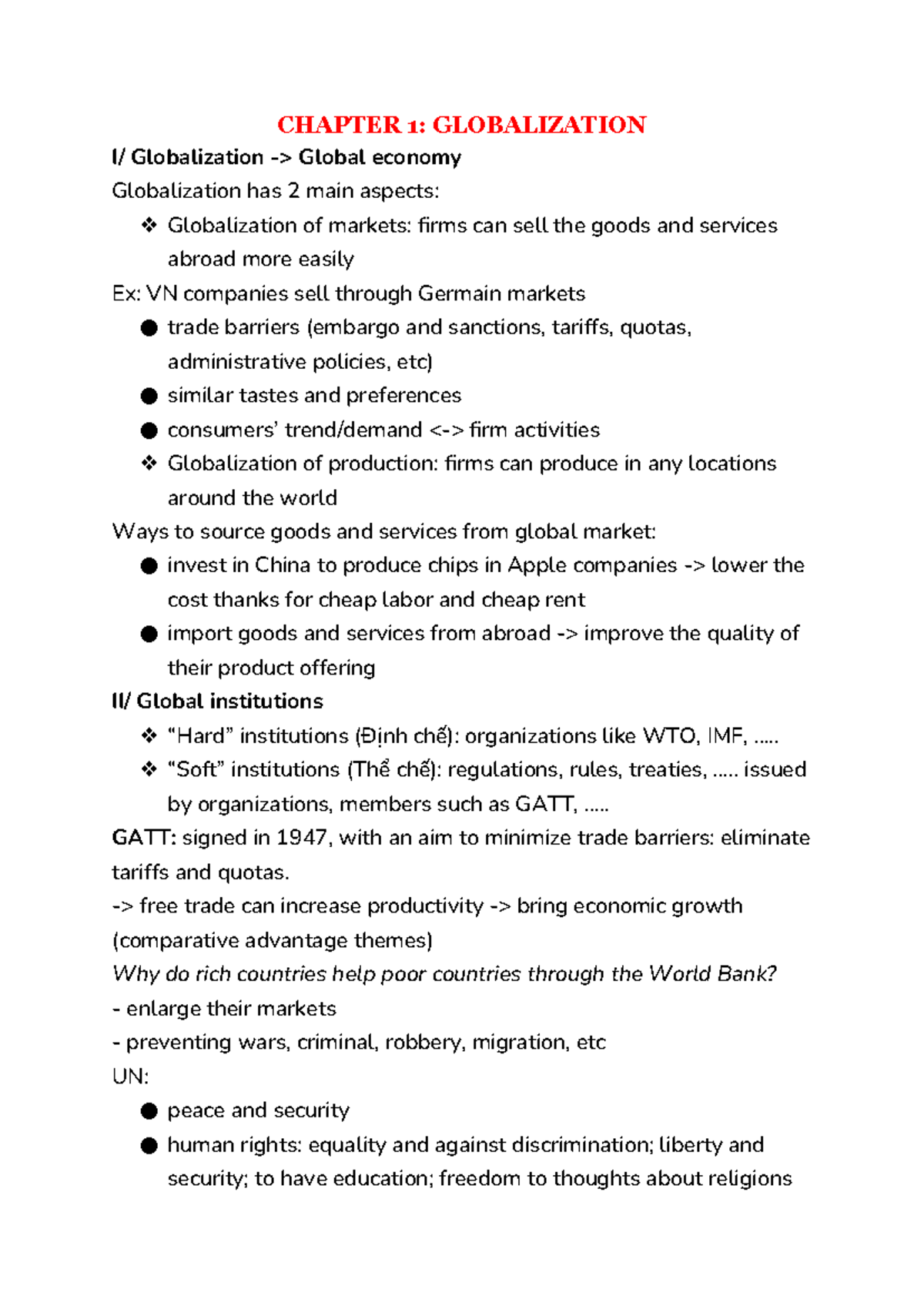 Chapter 1: Understanding Globalization in the Modern Economy - Studocu