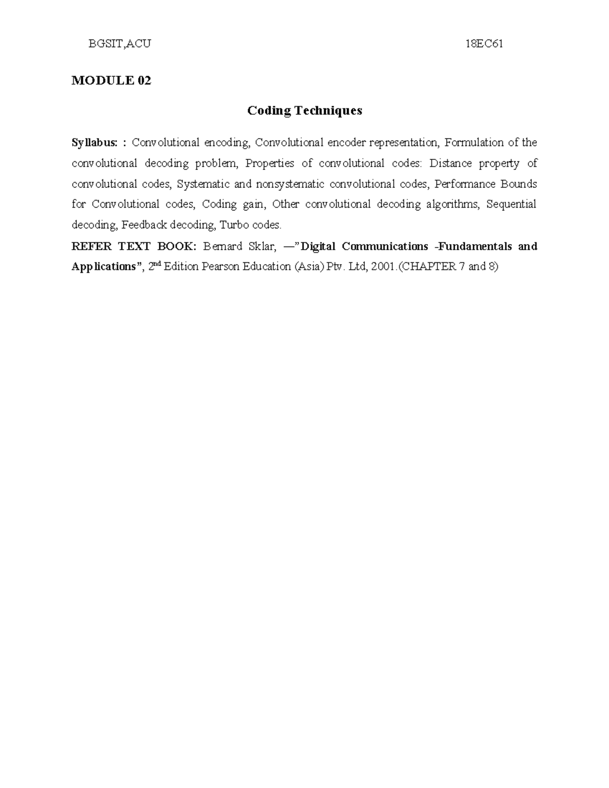 Module 02 - advanced communication - MODULE 02 Coding Techniques ...