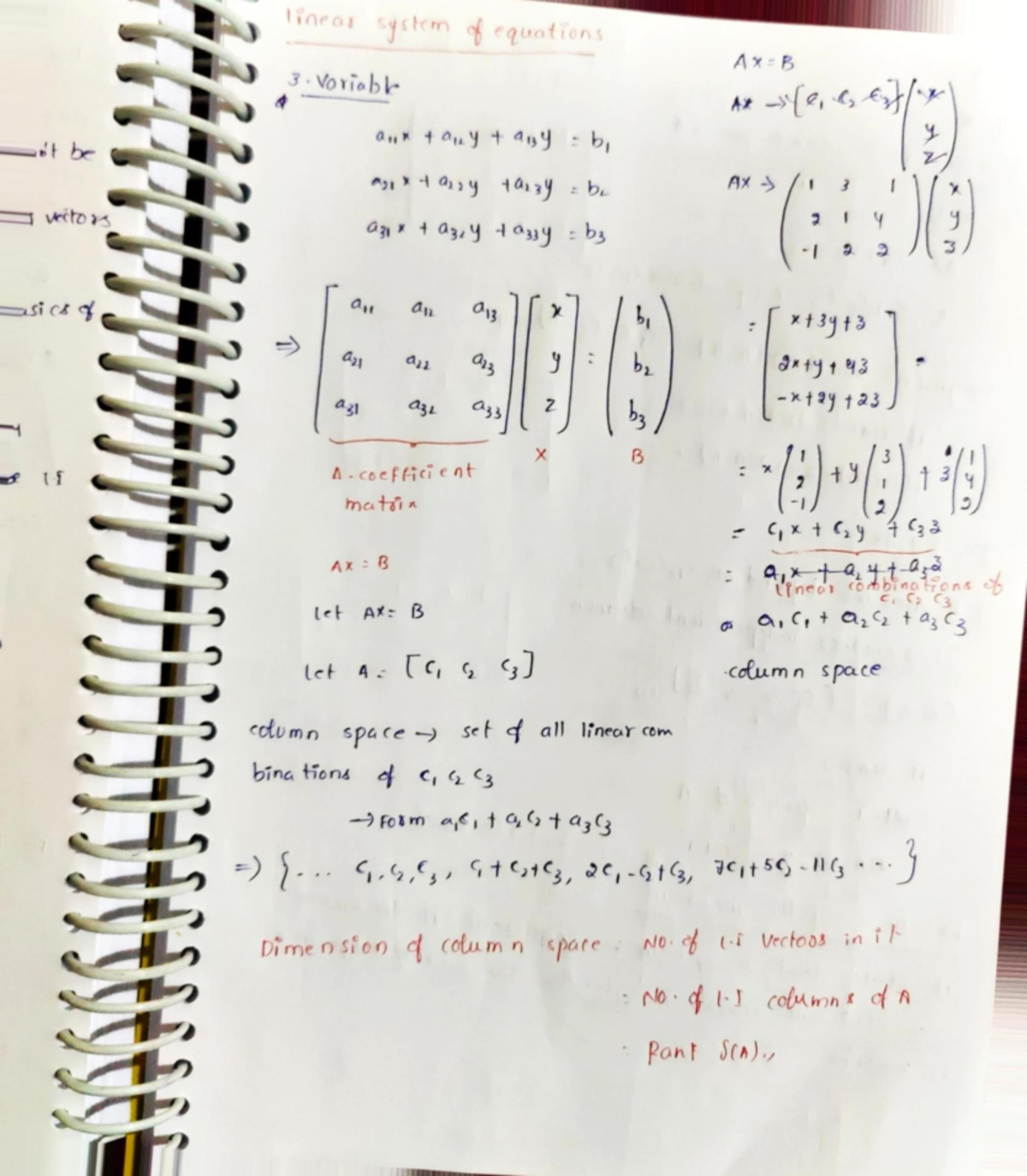 Maths-Linear Algebra: 13 21 01 Final Exam Notes - Studocu