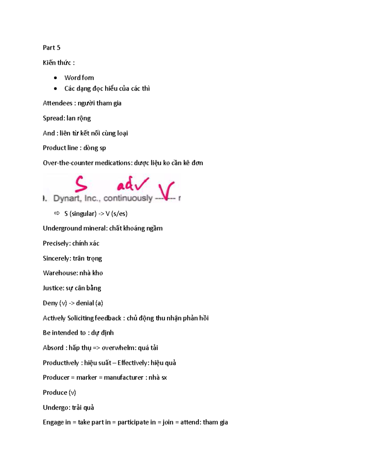 Toeic ETS 2026 Part 5 Vocabulary and Grammar Notes - Studocu