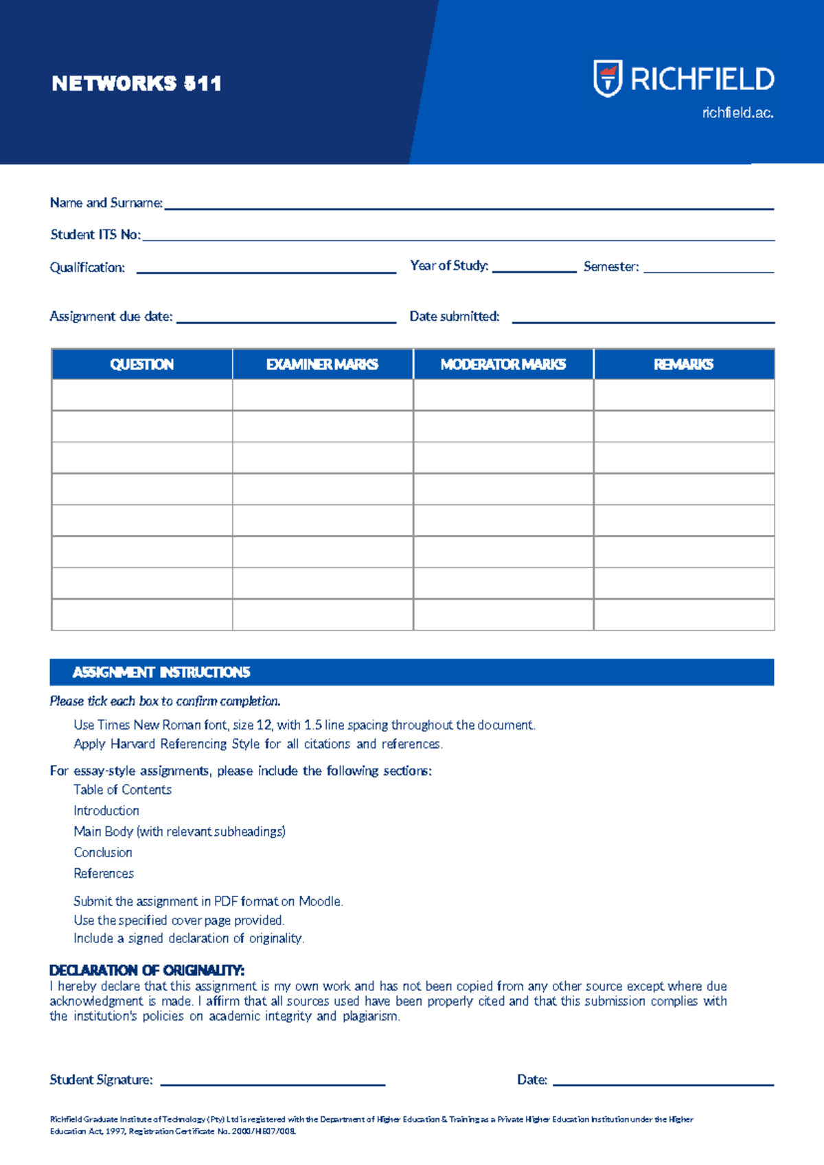 Networks 511 Assignment: Key Concepts in Network Infrastructure and ...