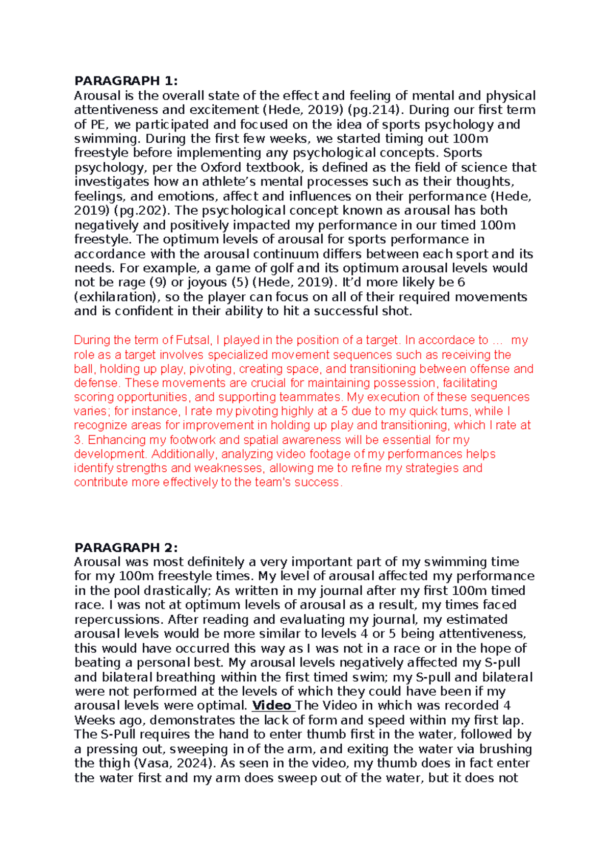 PE Script Final - PE assignment ungraded grade 12 - PARAGRAPH 1 ...