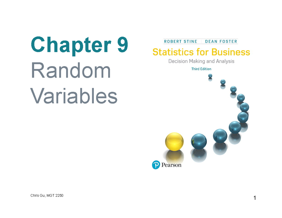Understanding Random Variables and Their Properties in MGT 2250 - Chris ...