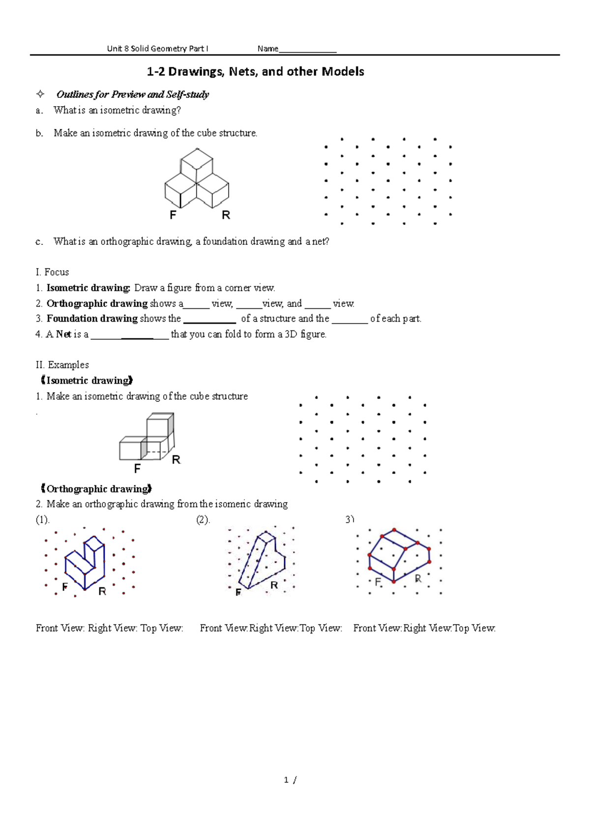 Unit 8 Solid Geometry Part I: Comprehensive Notes and Drawings - Studocu