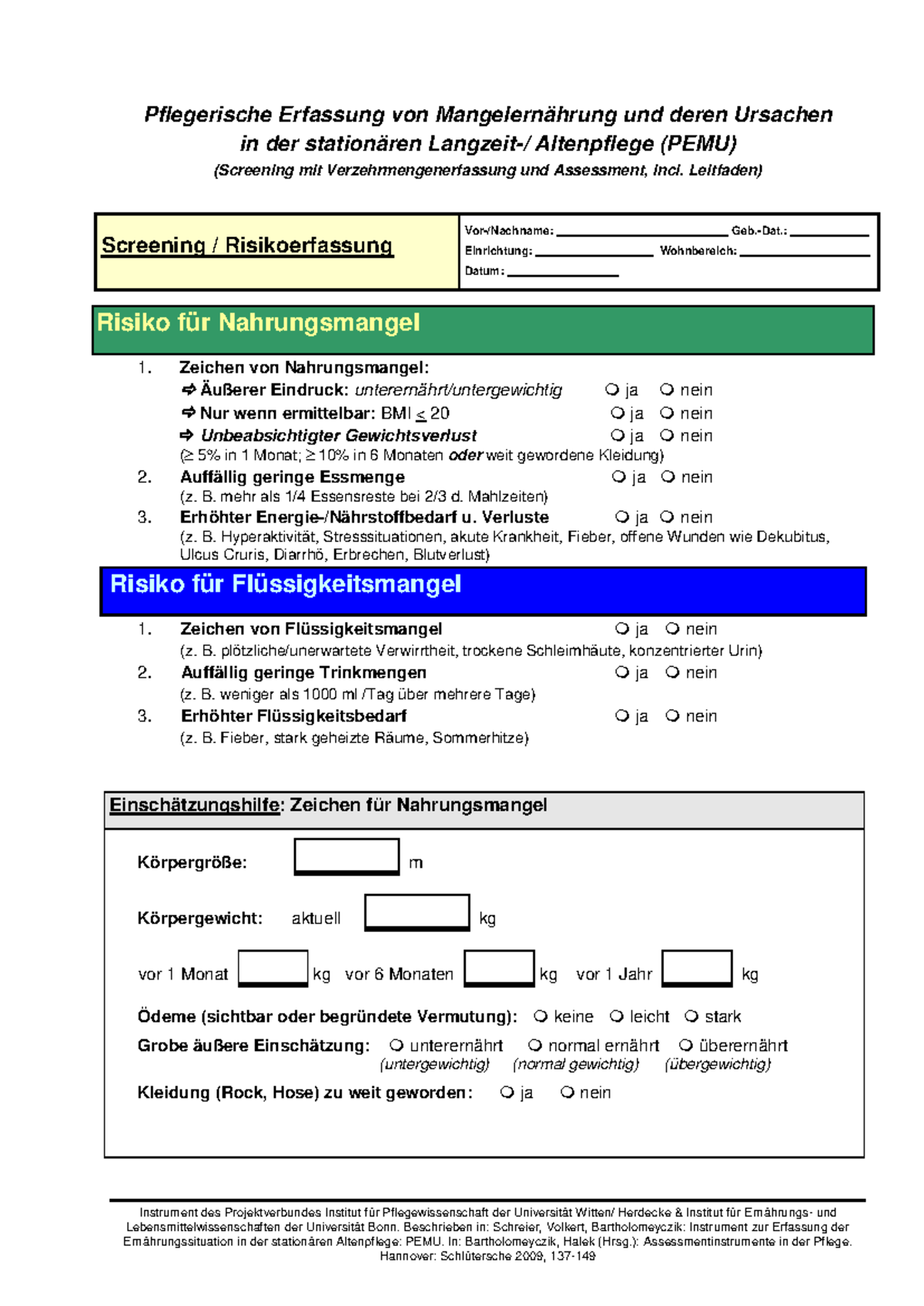 Ernährungsassessment in der Altenpflege (PEMU) - Leitfaden und ...