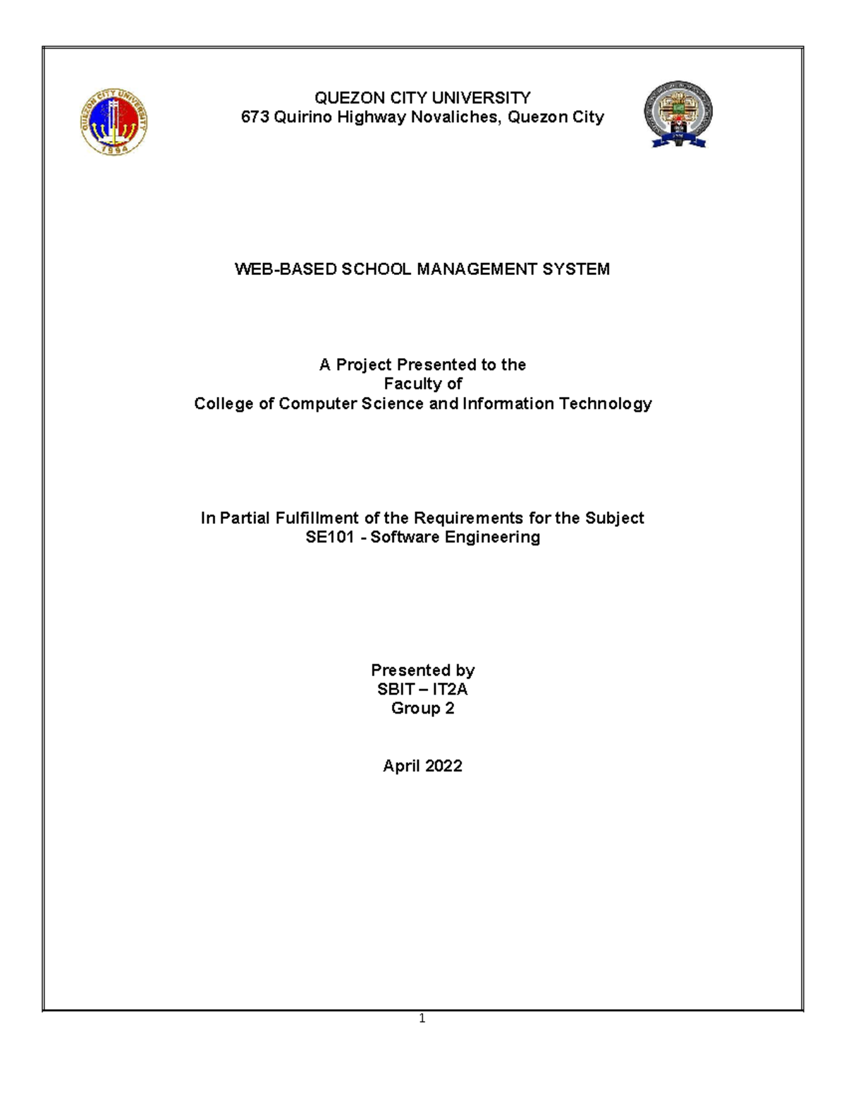 WEB-BASED SCHOOL MANAGEMENT SYSTEM: CHAPTERS 1 & 2 Overview - Studocu