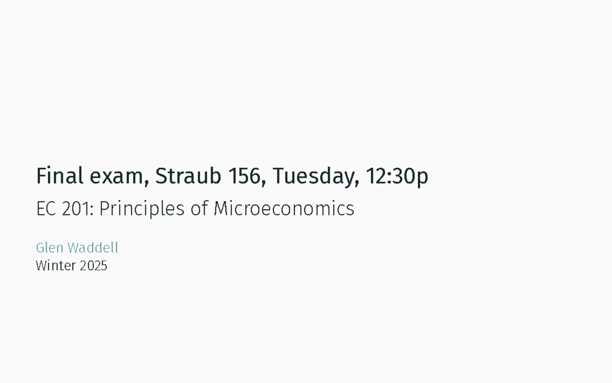 EC 201: Comprehensive Final Exam Review for Microeconomics Principles ...
