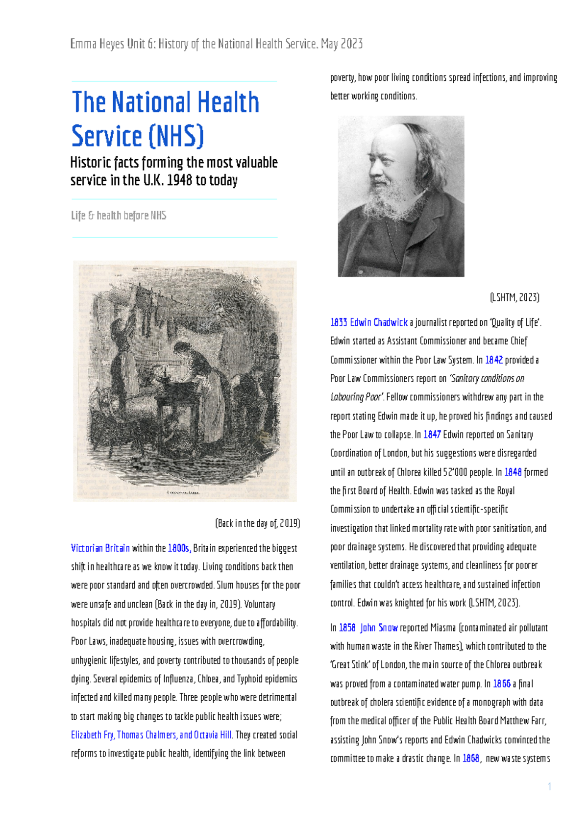 EHeyes Unit 6History of the National Health Service - The National ...
