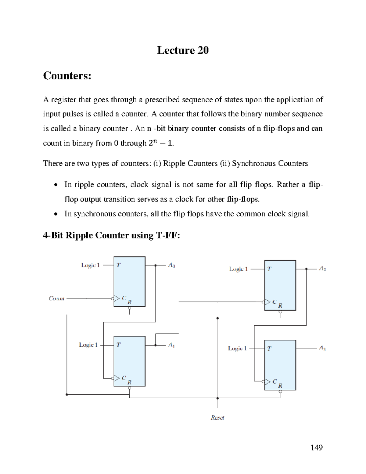 Lecture 23 - Counters and Ripple Counter Design (DLD) - Studocu