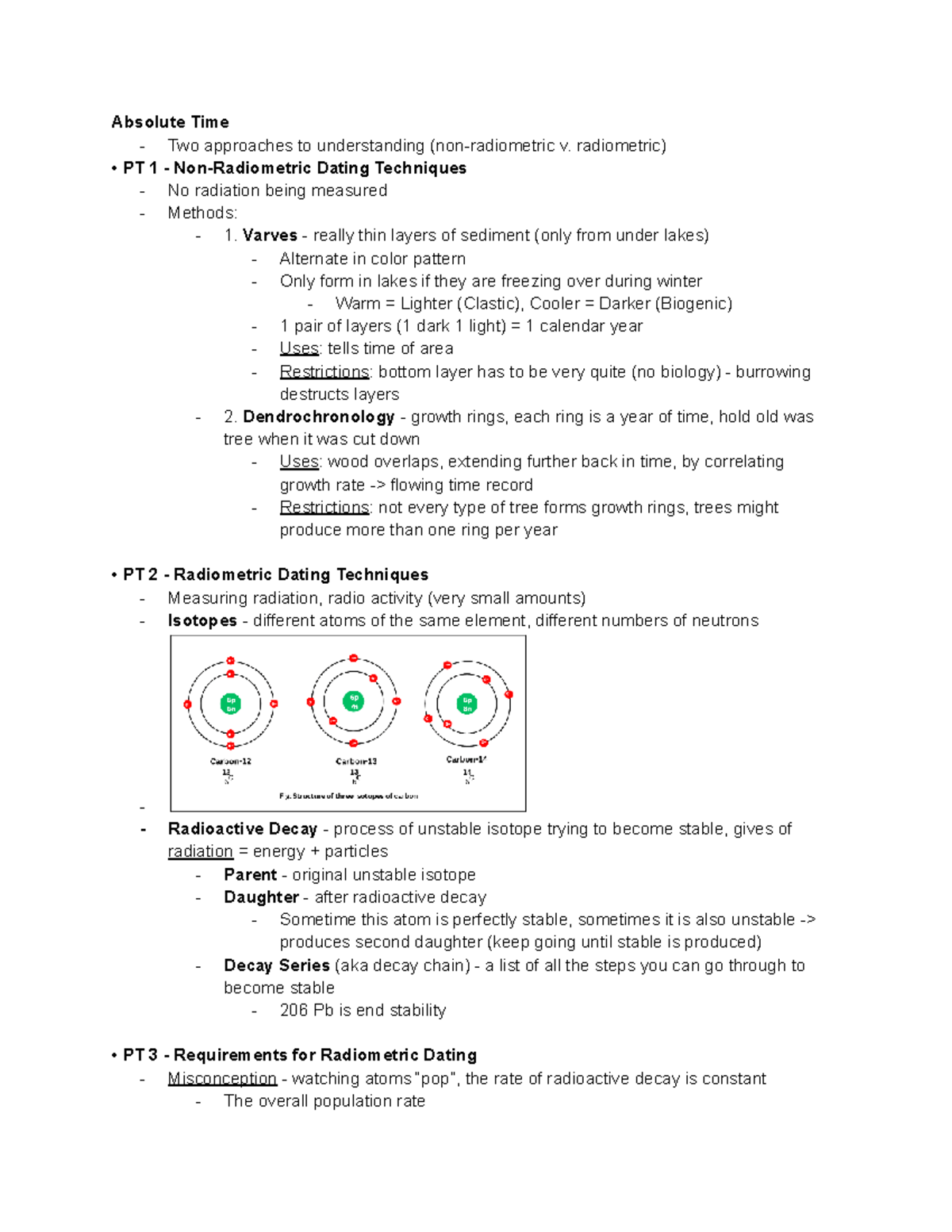 Geology 1010 - Radiometric & Non-Radiometric Dating Techniques Overview ...