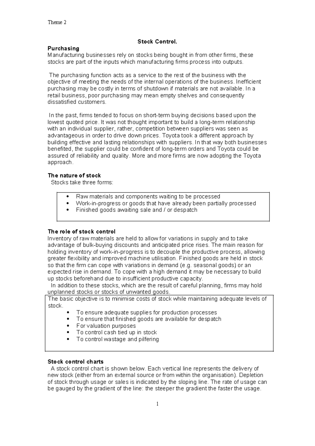 Stock Control Strategies in Manufacturing & Retail (2021) - Studocu
