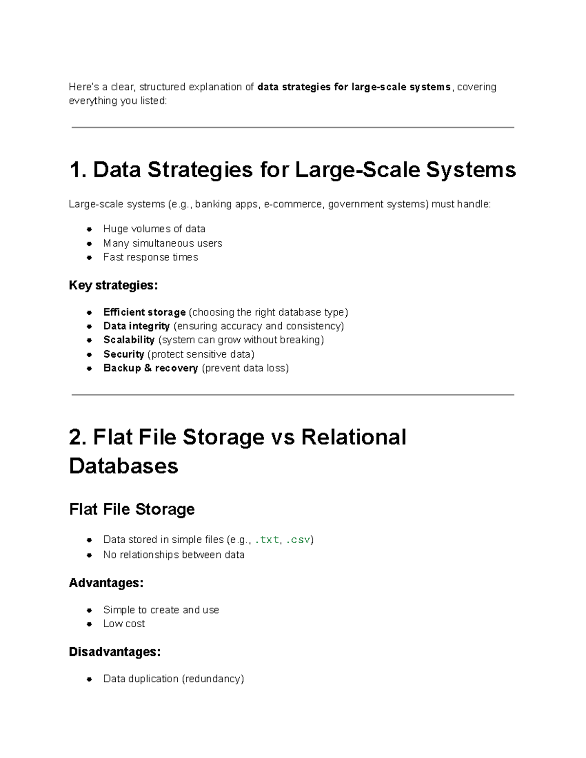 SQL Notes: Data Strategies, Storage Types, and SQL Basics - Studocu