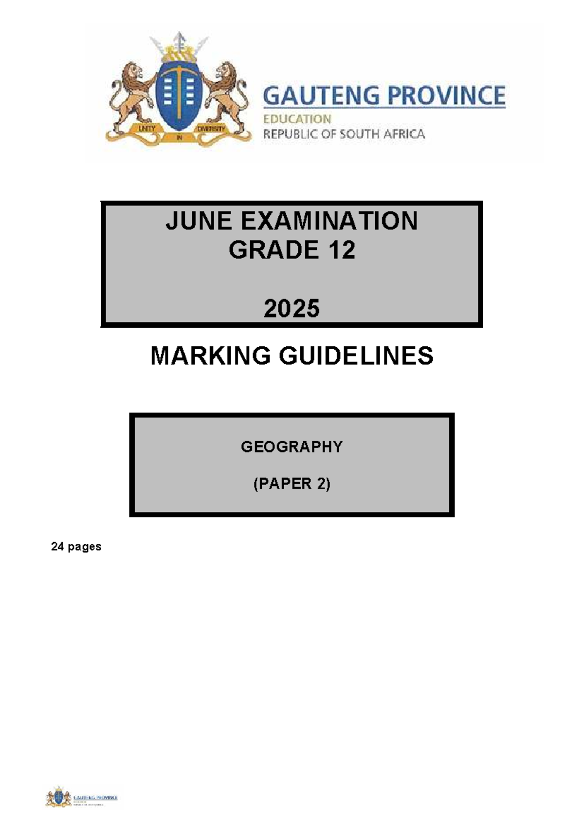GRADE 12 GEOGRAPHY MARKING GUIDELINES 2025 visual data 4