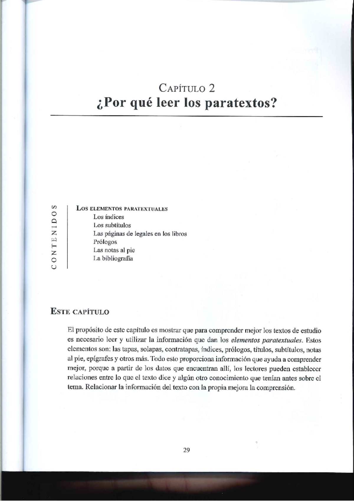 CAPÍTULO 2: Qué Leer los Paratextos en Textos de Estudio - Studocu
