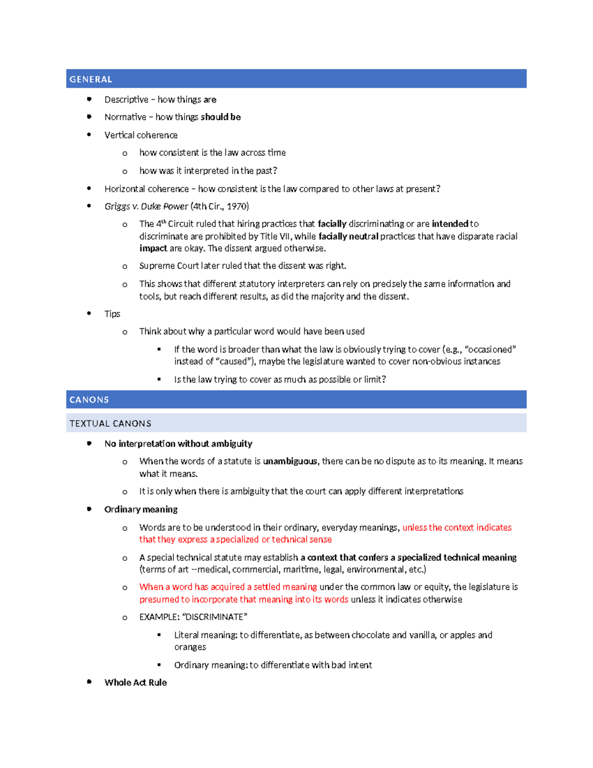 Legal Interpretation Theories: A Comprehensive Outline (LAW 101) - Studocu
