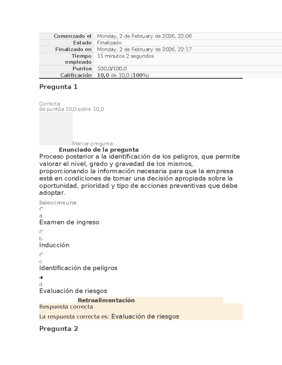 Taller 1: Evaluación de Riesgos y Seguridad en el Trabajo - Módulo OH ...