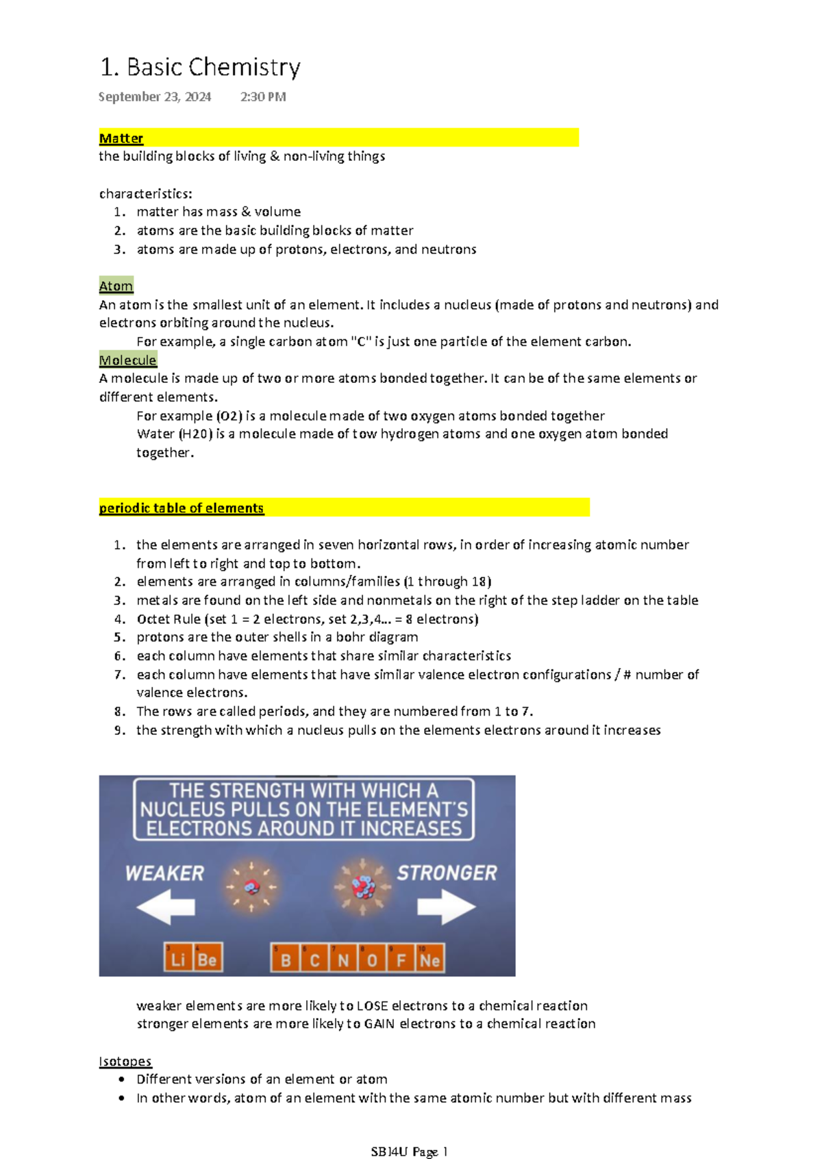 SBI4U Final Exam: Comprehensive Biology Notes on Matter and ...