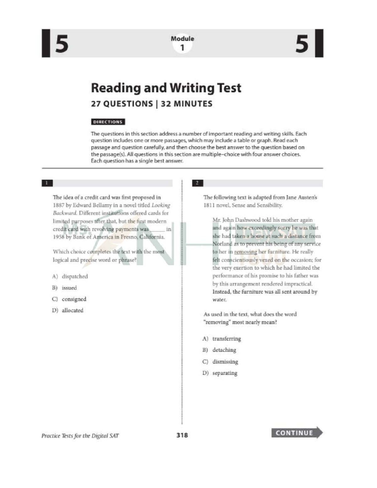 Vibrant Practice Tests for the Digital SAT Module 1 - Studocu