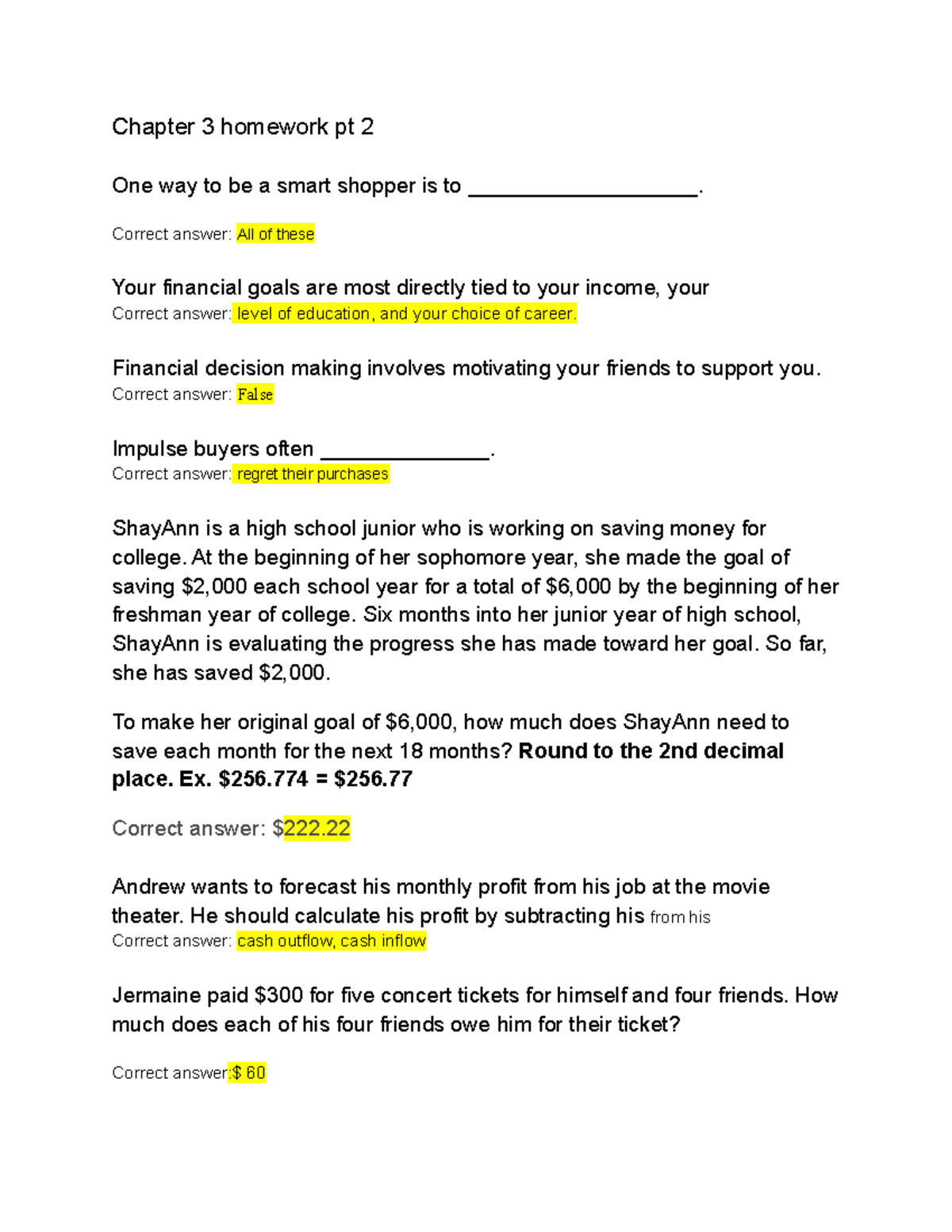 Chapter 3 Homework Part 2: Help with Answers and Solutions - Studocu