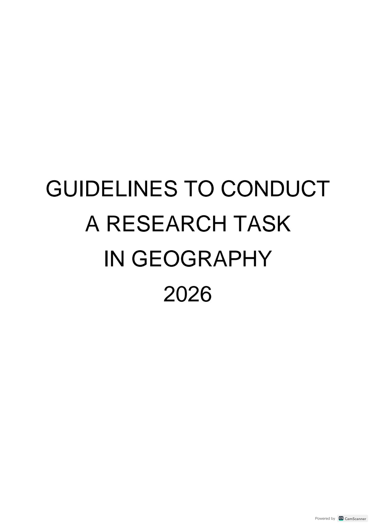 Geography Research Task Guidelines for Grades 11 & 12 (2026) - Studocu