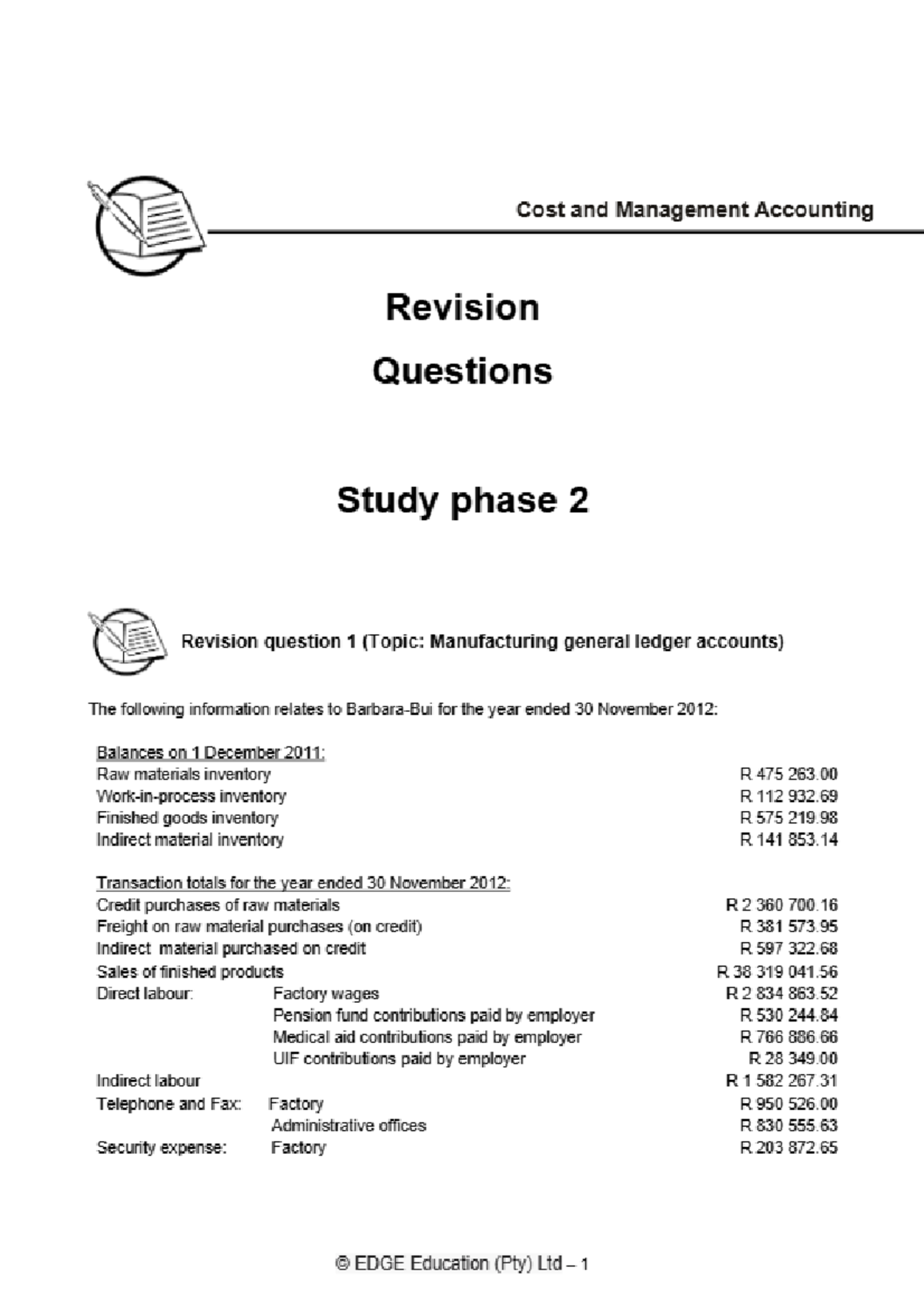 Cost & Management Accounting Revision Qs Study Phase 2 (CMA 2023) - Studocu