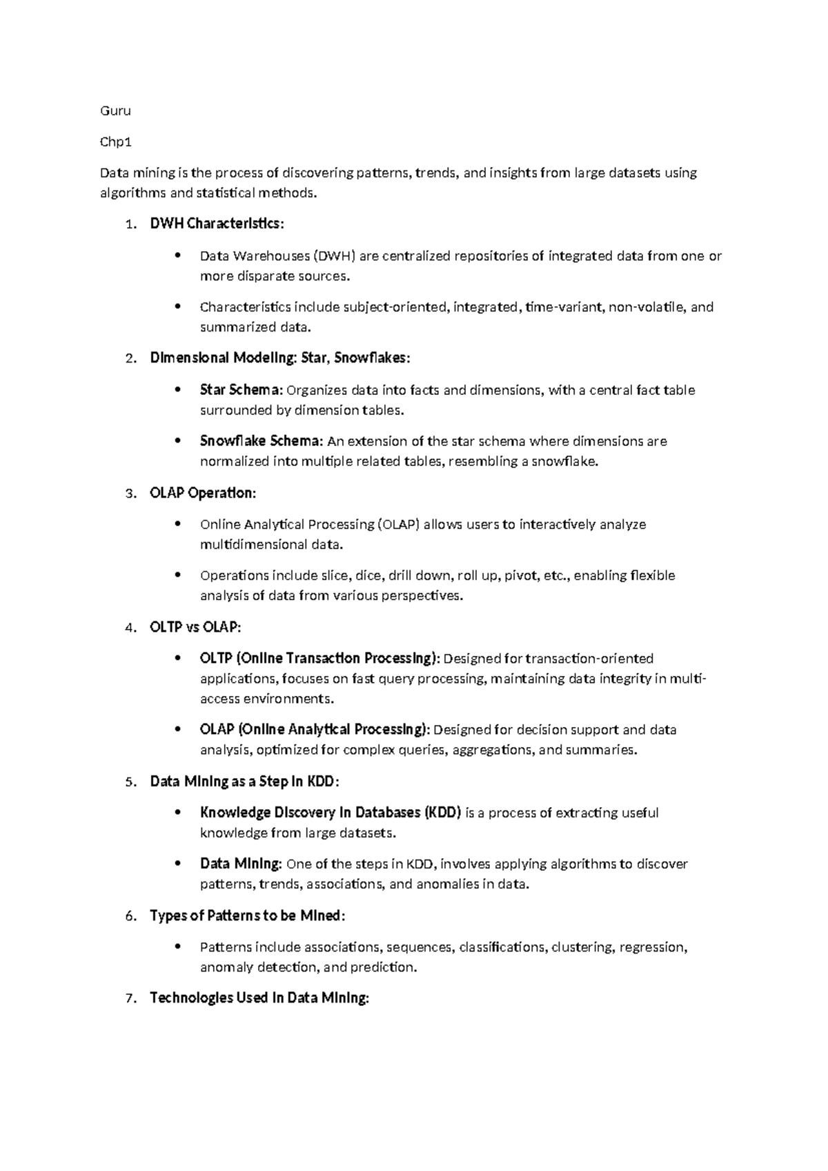 DMBI - Final Exam Notes on Data Mining Concepts and Techniques - Studocu