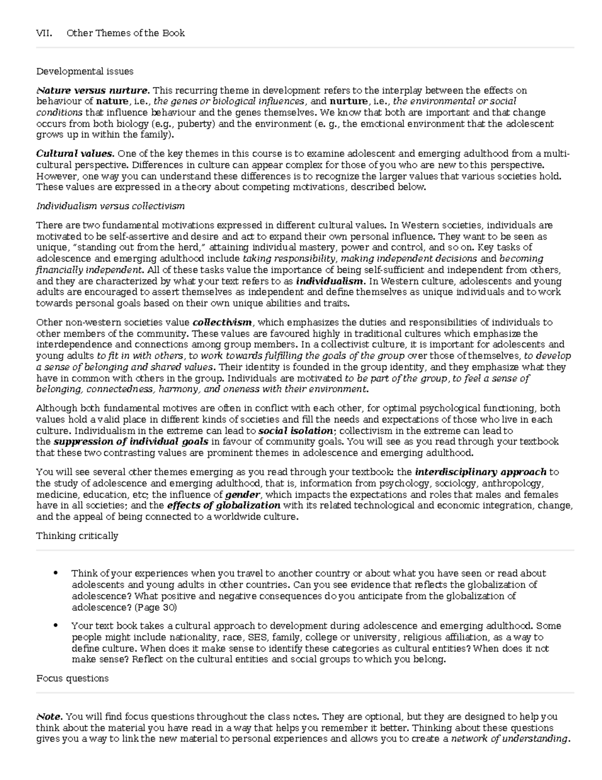 PSYC 3310 Unit 1 Notes: Themes in Developmental Psychology - Studocu