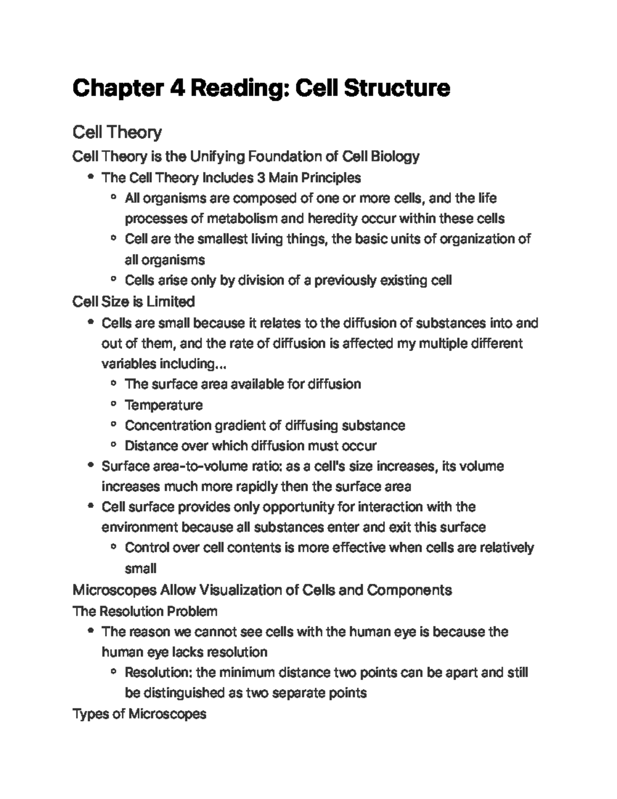 Chapter 4 Reading Cell Structure - C h a p te r 4 Re a d i n g : C e l ...