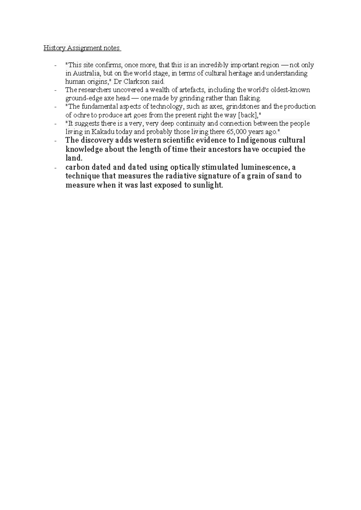 History Assignment notes - The researchers uncovered a wealth of ...