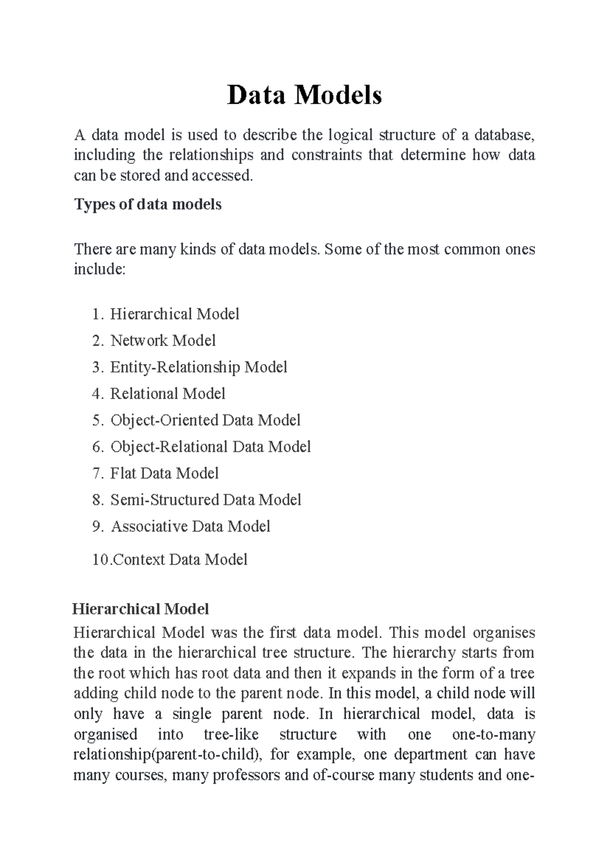6.Data Models: Understanding Hierarchical, Network, and Relational ...