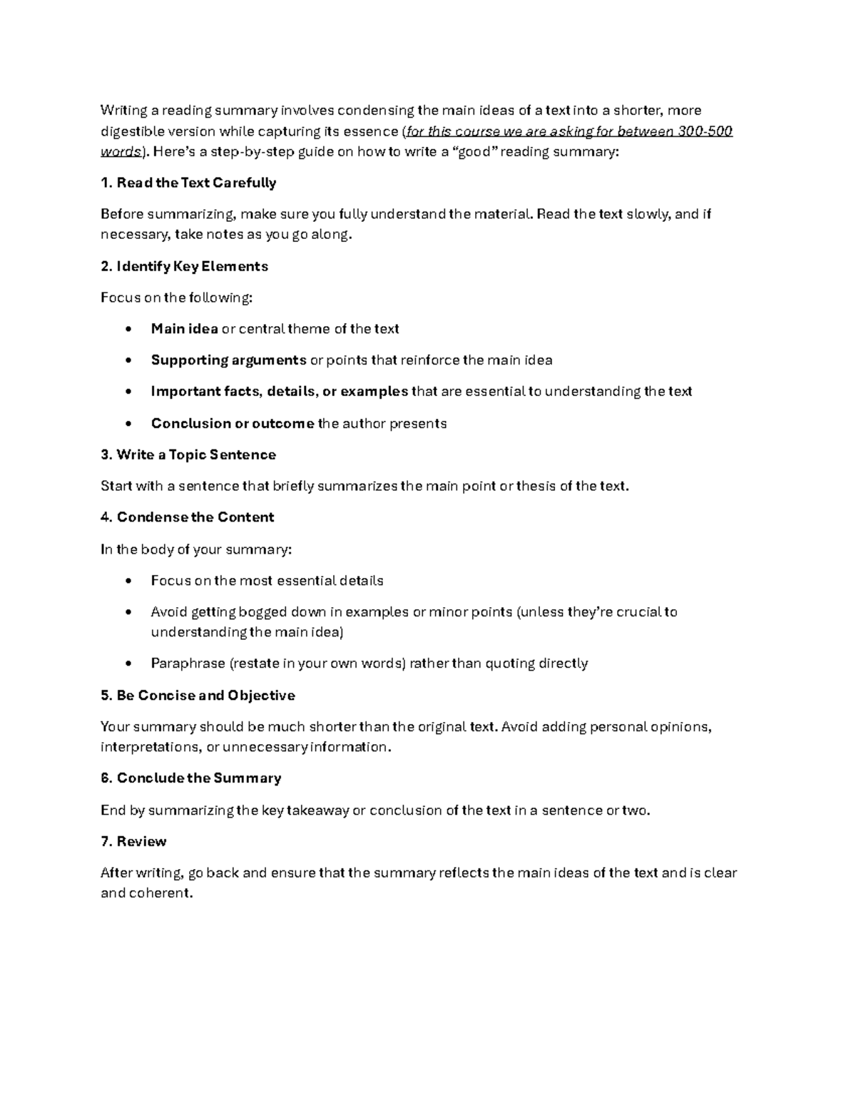 How to Write a Reading Summary: A Step-by-Step Guide - Studocu