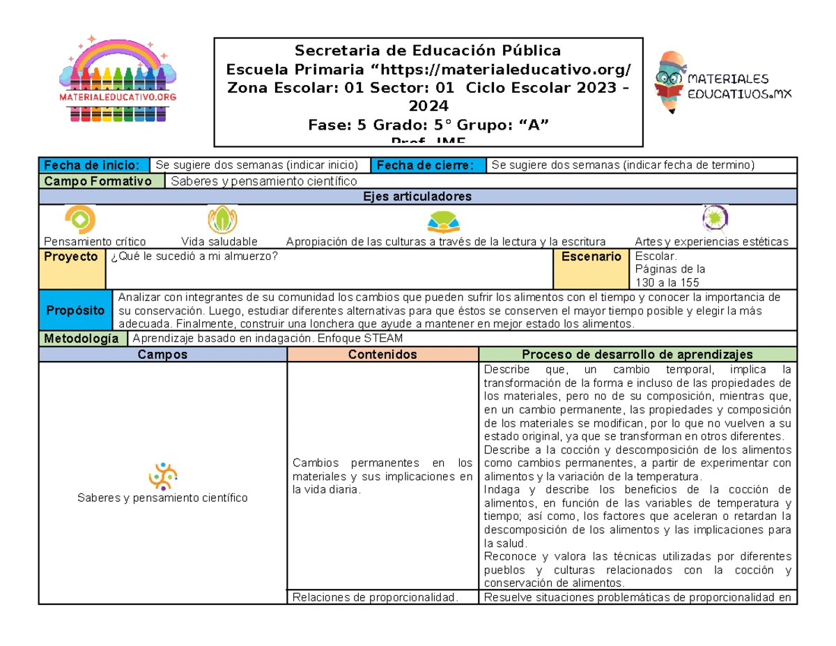 Ejemplo Aprendizaje Basado en Proyectos Comunitarios - APRENDIZAJE ...