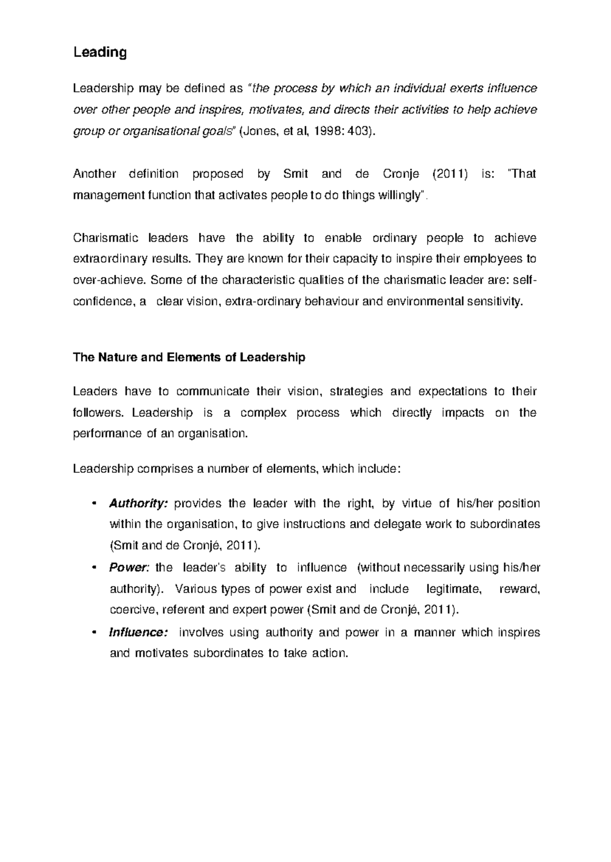 Leadership Theories and Practices: Key Concepts and Influences - Studocu