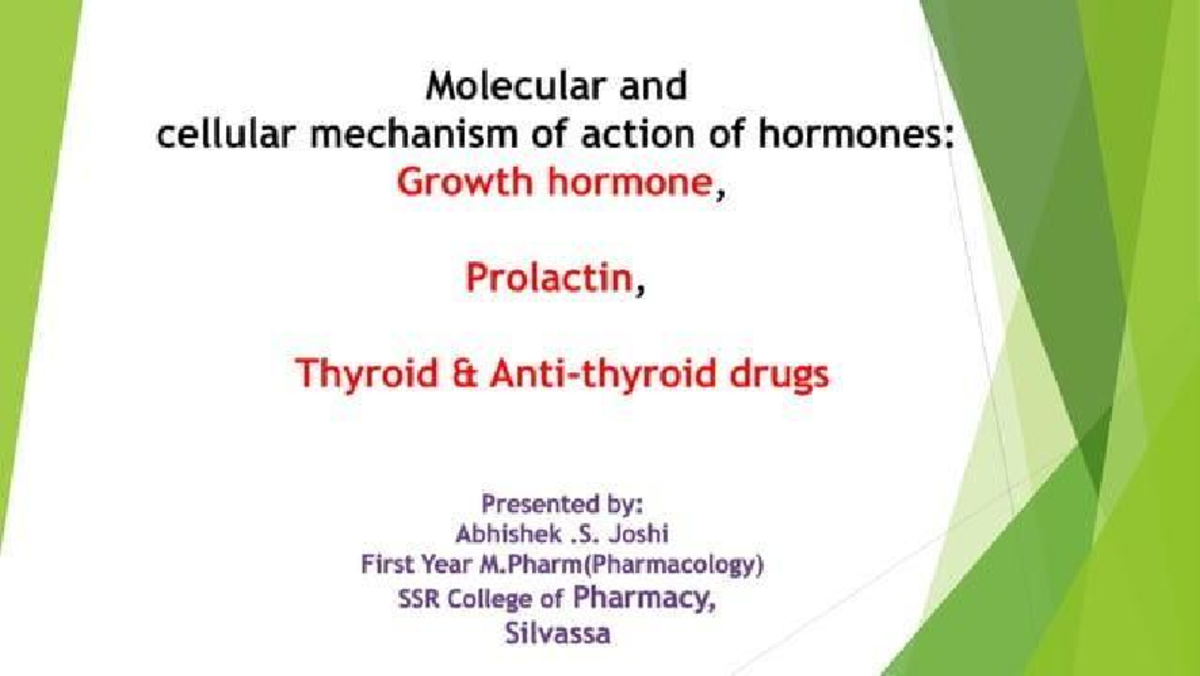 Owth hormone, prolactin, thyroid - Molecular and cellular mechanism of ...