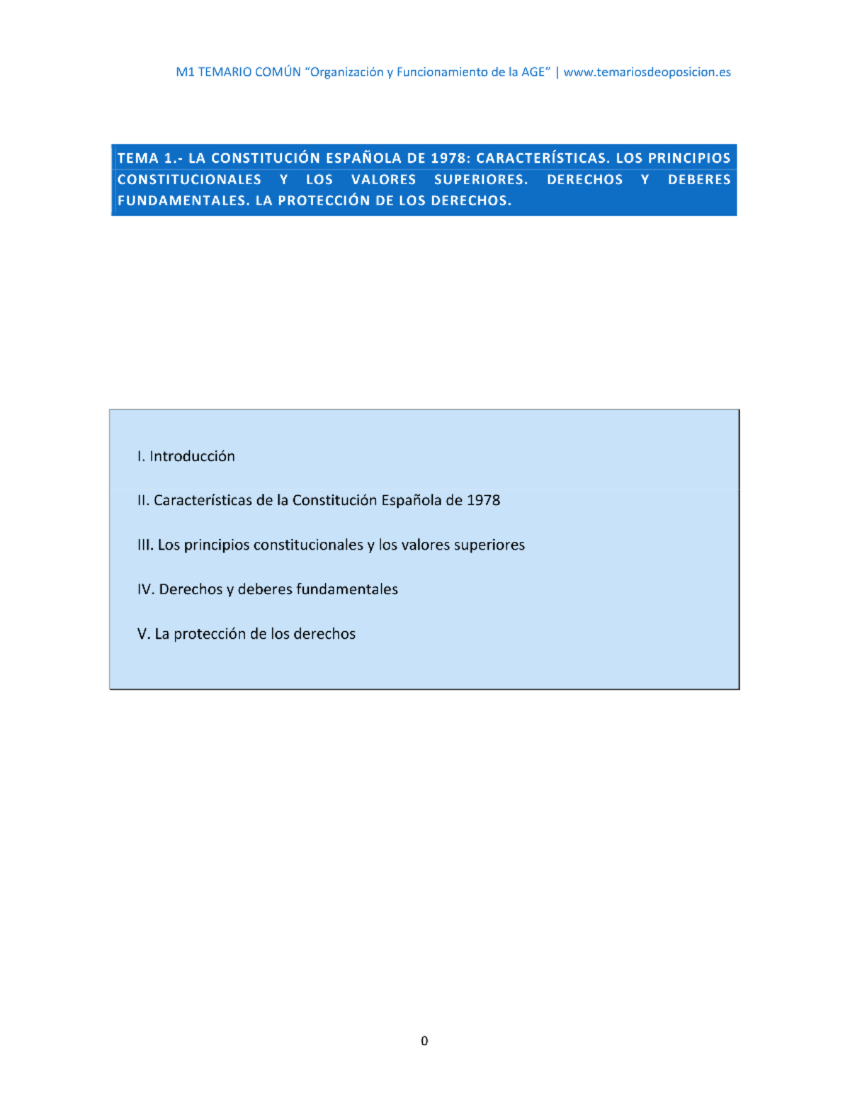 M1 - Temario Común: Análisis de la Constitución Española de 1978 - Document Preview