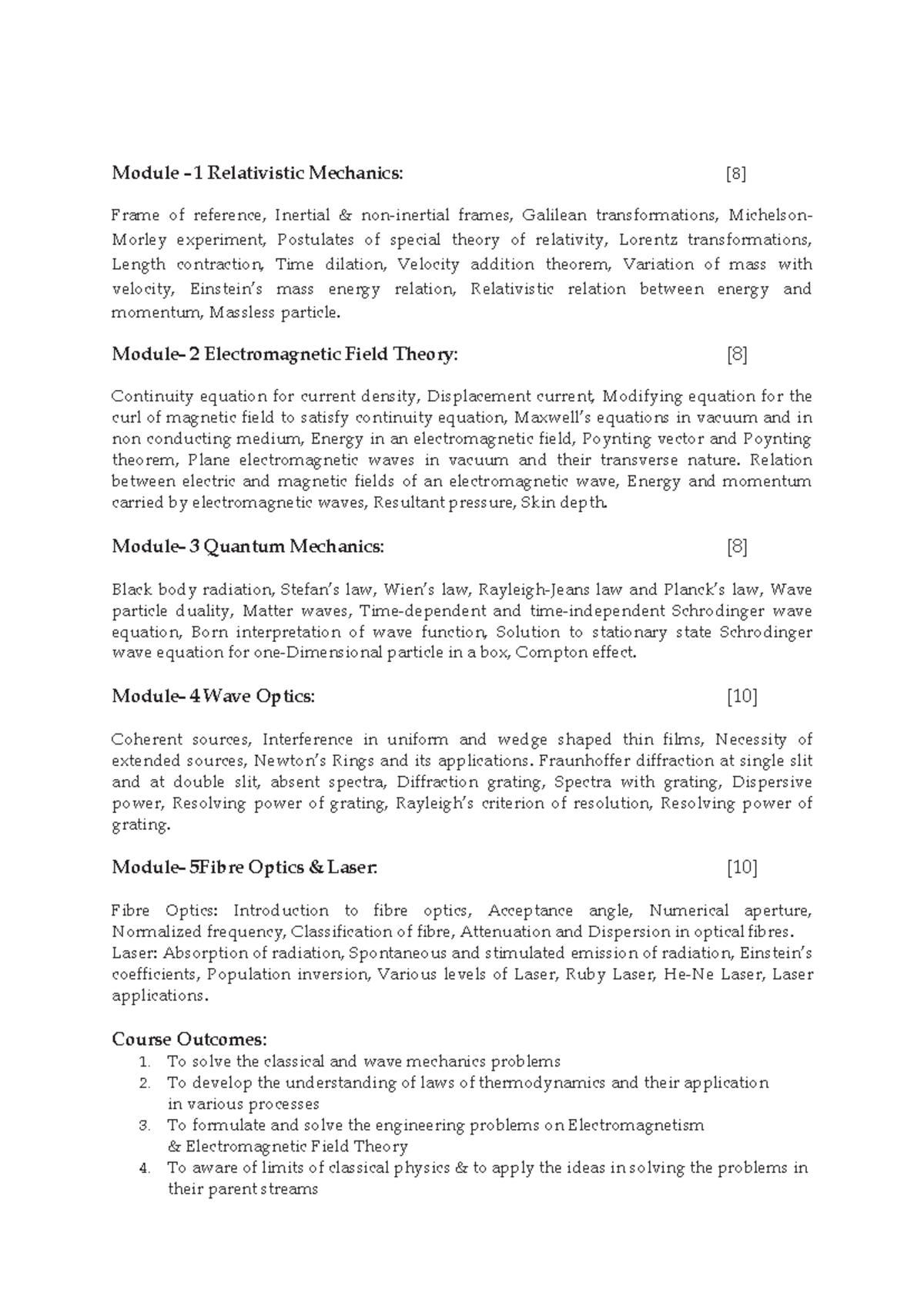 Engineering Physics Notes: Relativistic Mechanics, Electromagnetism ...