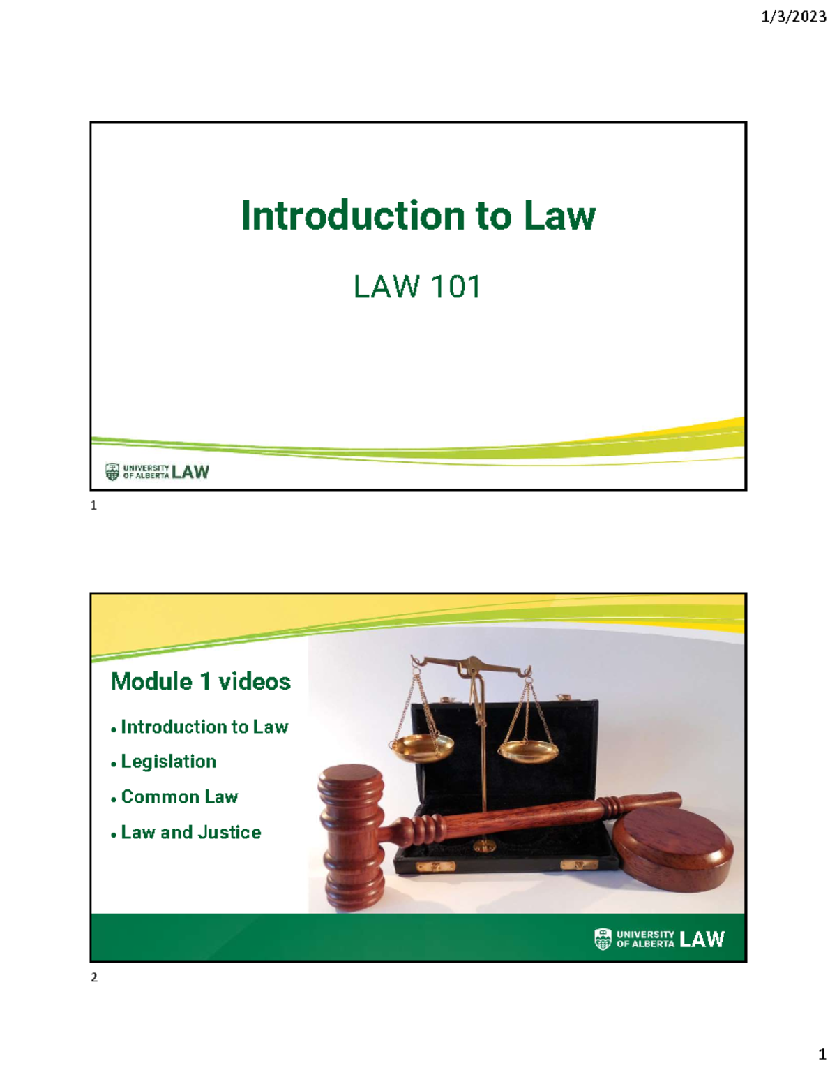 Introduction to Law Overview - LAW 101 Module 1 - Studocu