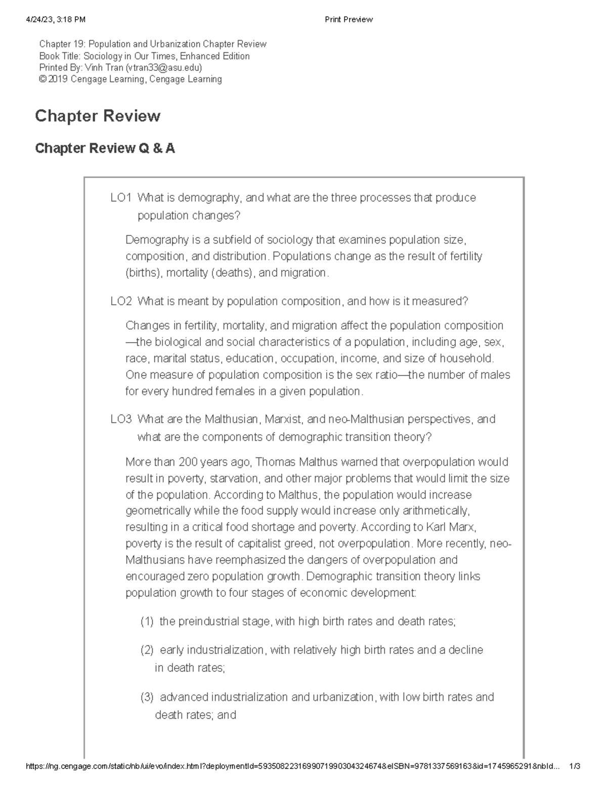 SOC 101 - Ch 19 - Lecture notes - 4/24/23, 3:18 PM Print Preview - Studocu